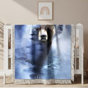 Alternative view of Bear Animal Woven Blanket