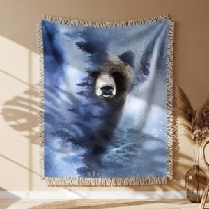 Bear Animal Woven Blanket