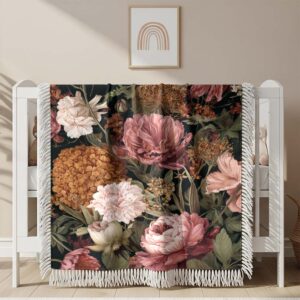 Alternative view of Botanical floral Woven Blanket
