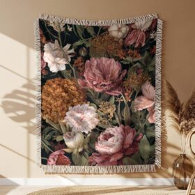 Botanical floral Woven Blanket