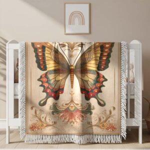 Alternative view of Butterfly vintage Woven Blanket