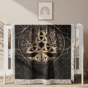 Alternative view of Celtic Tree Of Life Woven Blanket