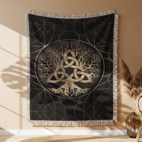 Celtic Tree Of Life Woven Blanket