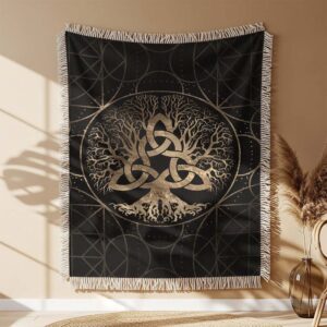 Celtic Tree Of Life Woven Blanket