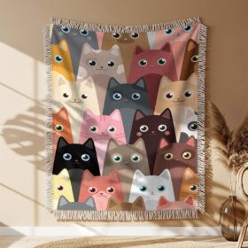 Cute Cats Woven Blanket