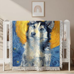Alternative view of Husky Dog Woven Blanket