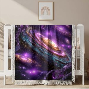 Alternative view of Multiple galaxies in deep space Woven Blanket
