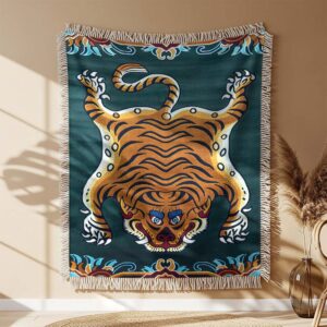 Tiger Trippy Woven Blanket