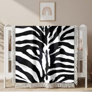 Alternative view of Zebra Pattern Woven Blanket