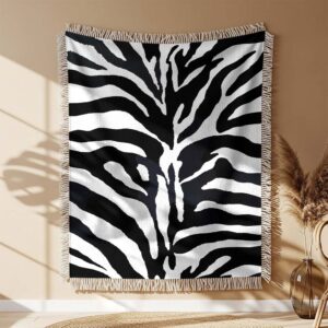 Zebra Pattern Woven Blanket