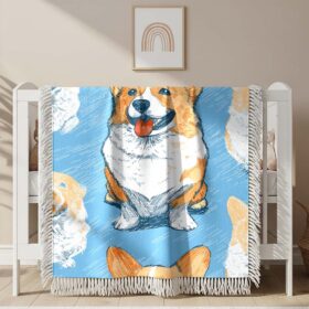 A seamless pattern of Corgi Dog Woven Blanket