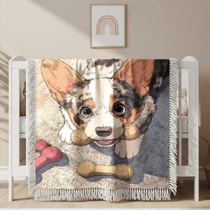 Adorable corgi Woven Blanket