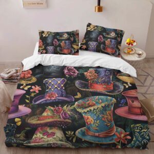 Alternative view of Alice in Wonderland Mad Hatter Hats 2 Duvet Cover