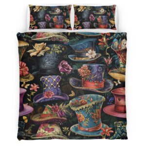 Alice in Wonderland Mad Hatter Hats 2 Duvet Cover