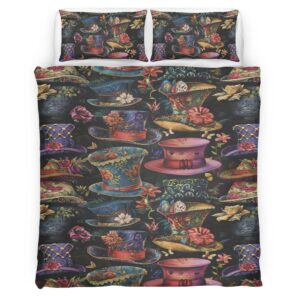 Alice in Wonderland Mad Hatter Hats Duvet Cover