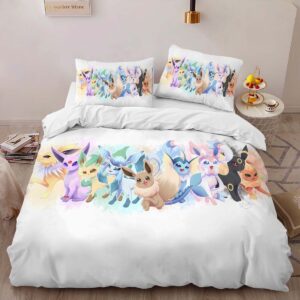 Alternative view of All Eevee Evolutions Pokemon 1001 Duvet Cover