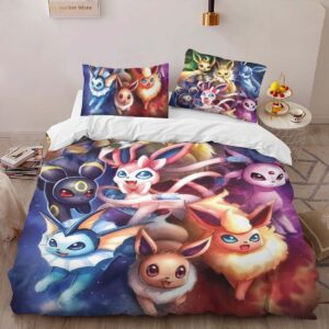 Alternative view of All Eevee Evolutions Pokemon 1002 Duvet Cover