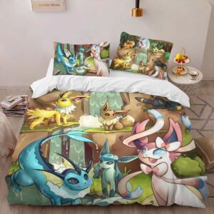 Alternative view of All Eevee Evolutions Pokemon 1007 Duvet Cover