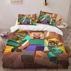 Alternative view of All Minecraft Characters 02 Duvet Cover