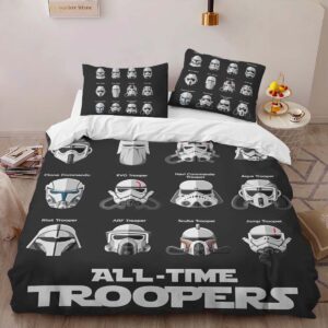 Alternative view of All Time Troopers Helmet Star Wars Duvet Cover