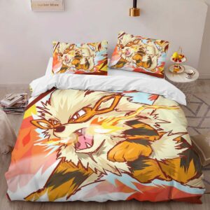 Alternative view of Arcanine Pokemon The Legend Duvet Cover