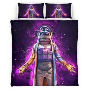 Astro Jack violet neon lights Fortnite Skin Duvet Cover