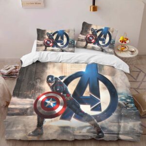 Alternative view of Avengers Age of Ultron Captain America superhero Duvet Cover