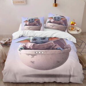 Alternative view of Baby Yoda Grogu Star Wars 11 Duvet Cover