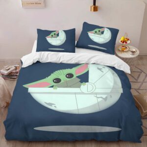 Alternative view of Baby Yoda Grogu Star Wars 7 Duvet Cover