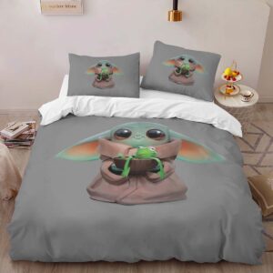 Alternative view of Baby Yoda Grogu Star Wars 8 Duvet Cover