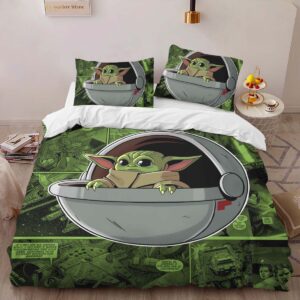 Alternative view of Baby Yoda Grogu Star Wars The Mandalorian Duvet Cover