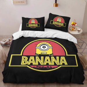 Alternative view of Banana Minions Jurassic Park Duvet Cover