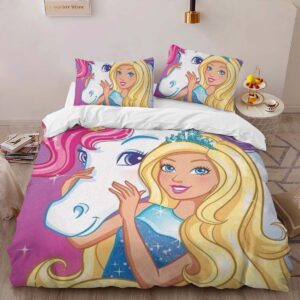 Alternative view of Barbie and Unicorn Duvet Cover