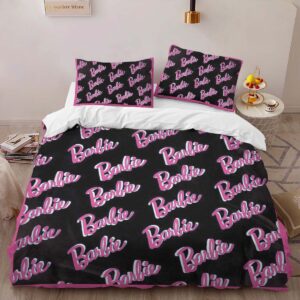 Alternative view of Barbie icon black pink Duvet Cover