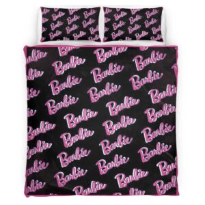 Barbie icon black pink Duvet Cover