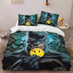 Alternative view of Batman Happy Pin Duvet Cover