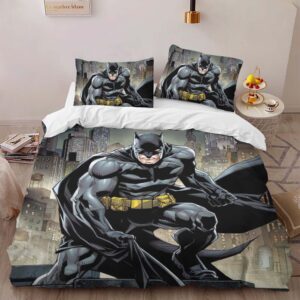 Alternative view of Batman Hero in dark night 01 Duvet Cover