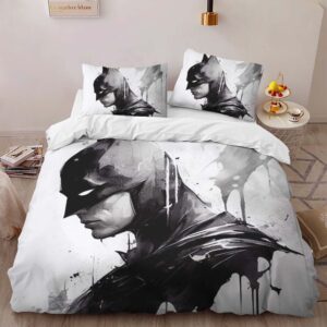 Alternative view of Batman Hero in dark night 04 Duvet Cover