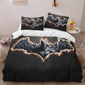 Alternative view of Batman and the villain Duvet Cover