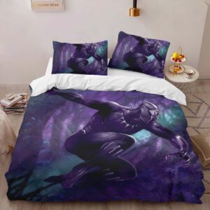 Alternative view of Black Panther Marvel 1005 Duvet Cover