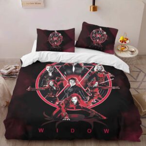Alternative view of Black Widow Marvel Duvet Cover