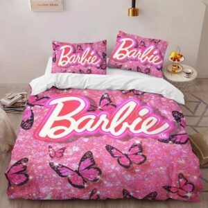Alternative view of Butterflies Glittery Barbie Duvet Cover