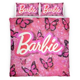 Butterflies Glittery Barbie Duvet Cover