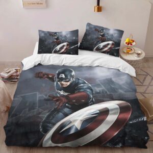 Alternative view of Captain America Marvel 02 Duvet Cover