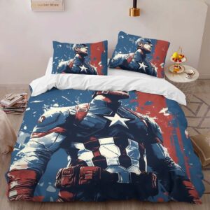 Alternative view of Captain America Marvel 10 Duvet Cover