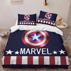 Alternative view of Captain America Shield Duvet Cover