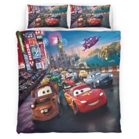 Cars 95 Lightning McQueen in Tokyo Street 2 Duvet Cover