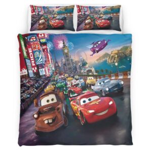 Cars 95 Lightning McQueen in Tokyo Street 2 Duvet Cover
