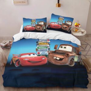 Alternative view of Cars Lightning McQueen and Mater Duvet Cover