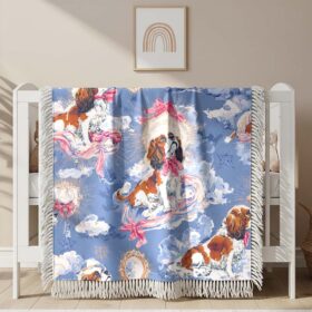 Cavalier King Charles Spaniels woven into a kitsch Woven Blanket